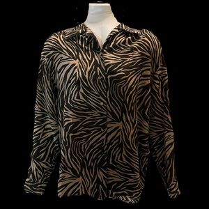For Your Comfort. Brown Zebra Print. Large. Silk.